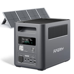 AFERIY 1800W Portable Power Station with 100W Portable Solar Panel