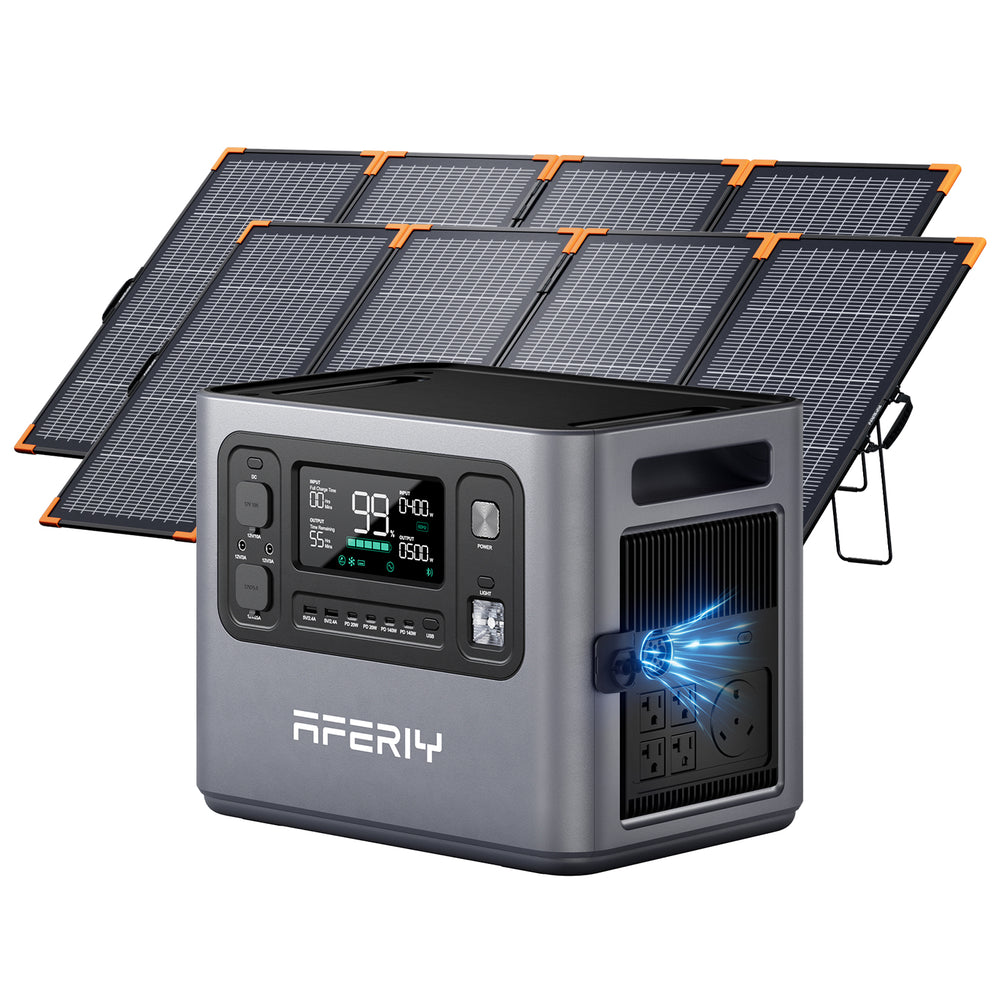 AFERIY P280 2800W PORTABLE POWER STATION WITH 2X400W SOLAR PANLE
