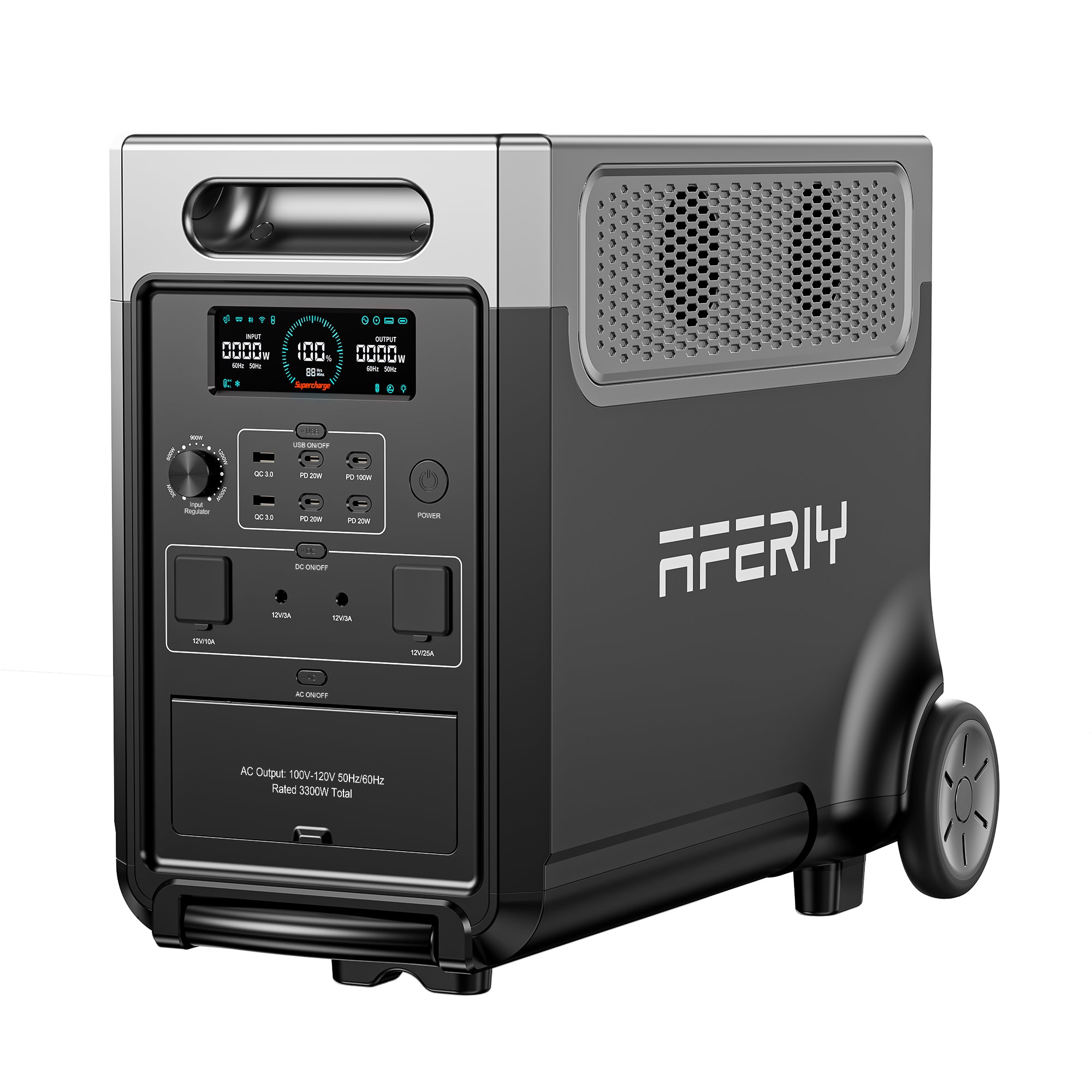 AFERIY P310 portable power station 3600W 3840Wh front angled view