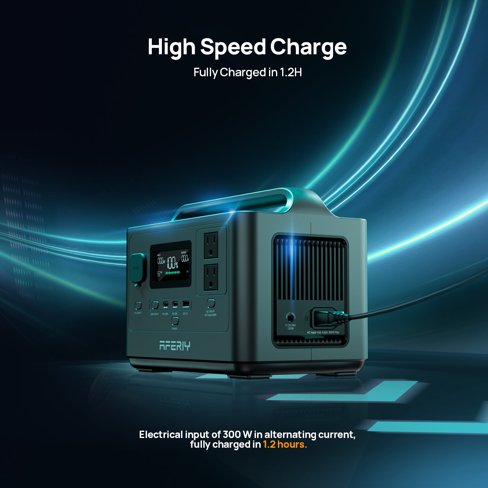 AFERIY Nomad400 P040 Portable Power Station | 400W 256Wh