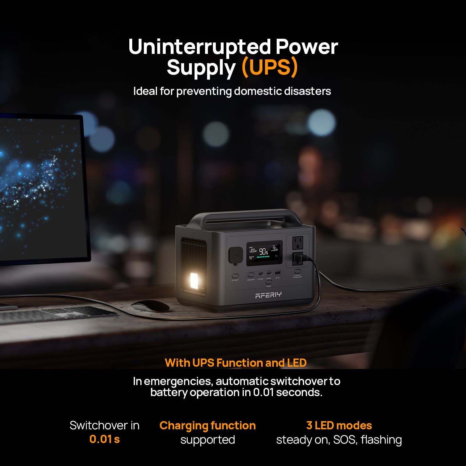 AFERIY Nomad400 P040 Portable Power Station | 400W 256Wh