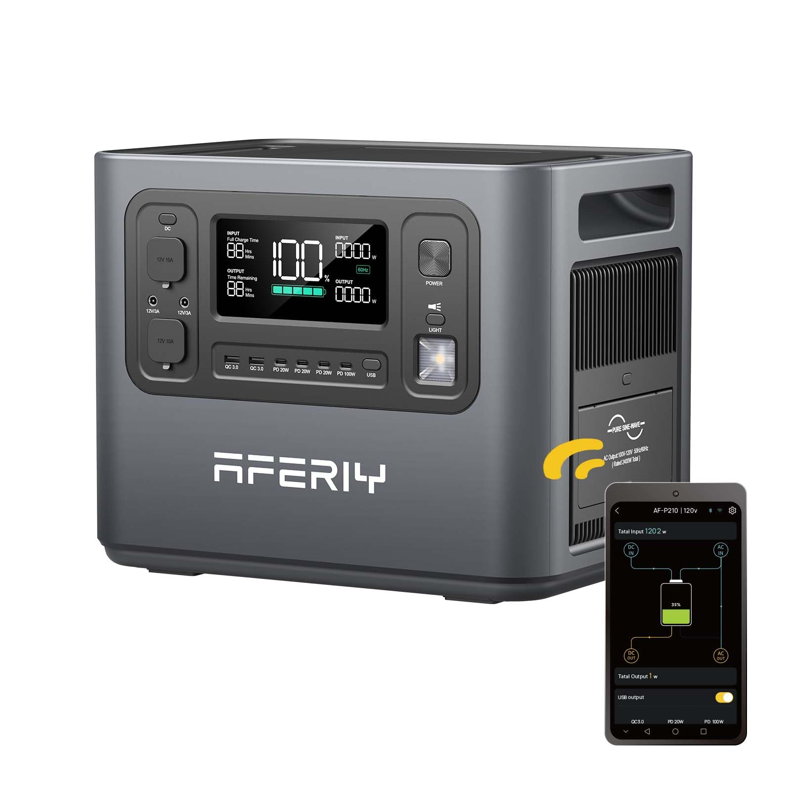 AFERIY P110-D Portable Power Station 1200W 960Wh