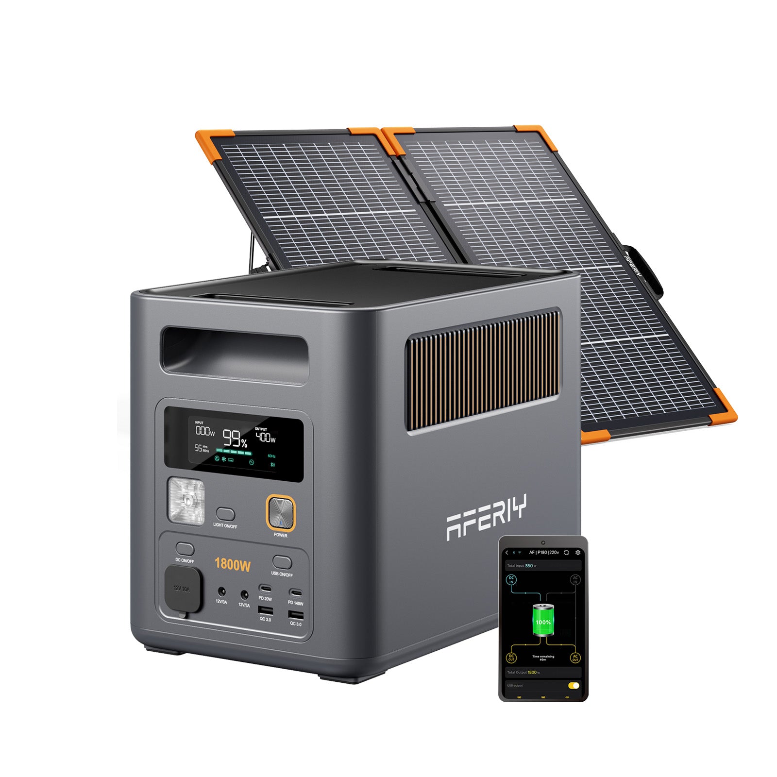 AFERIY Nomad1800 Pro (P180 Pro) Portable Power Station with Expandable Capacity 1800W 1024Wh