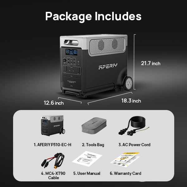 Durable retail box for the AFERIY P310 3600W portable power station.