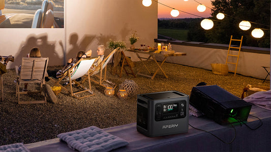 Watch TV with a portable power station to power a projector