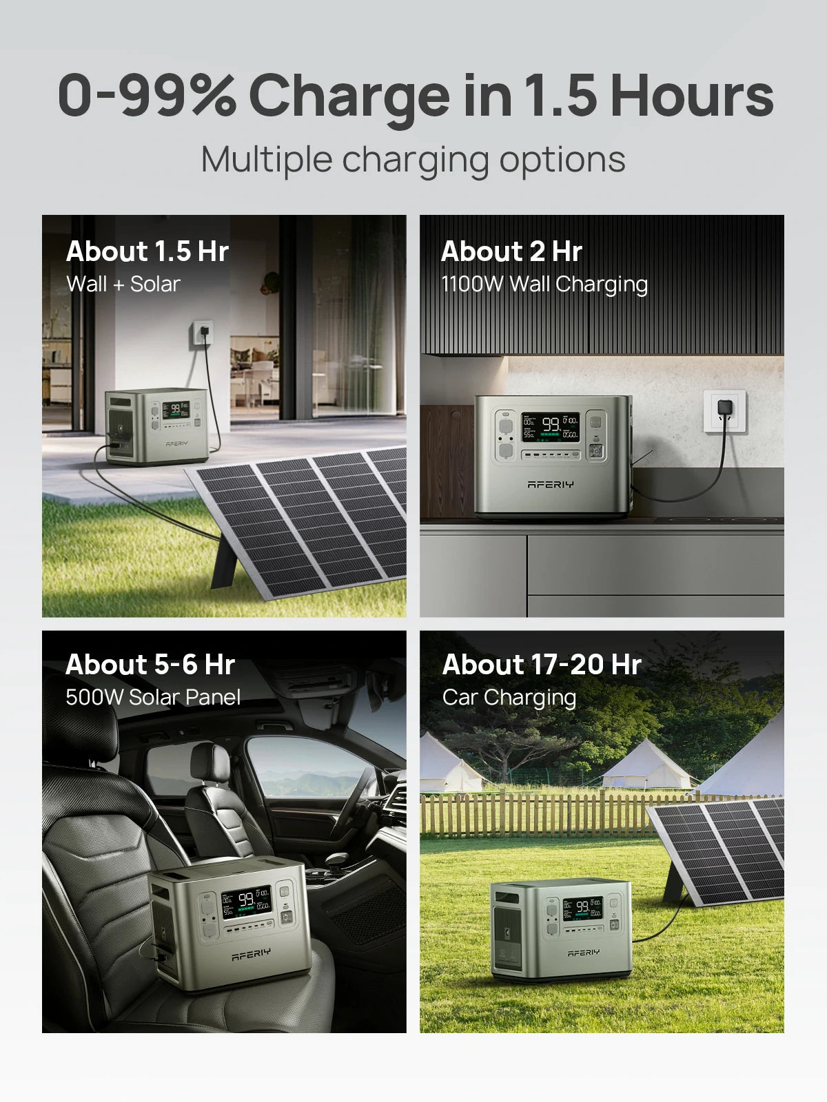 AFERIY P210 Portable Power Station 2400W 2048Wh Silver