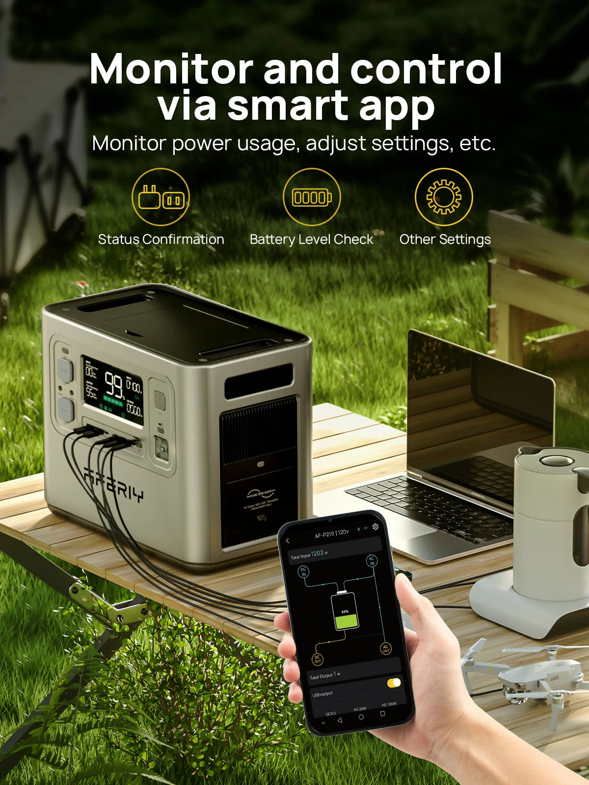 AFERIY P210 Portable Power Station 2400W 2048Wh Silver