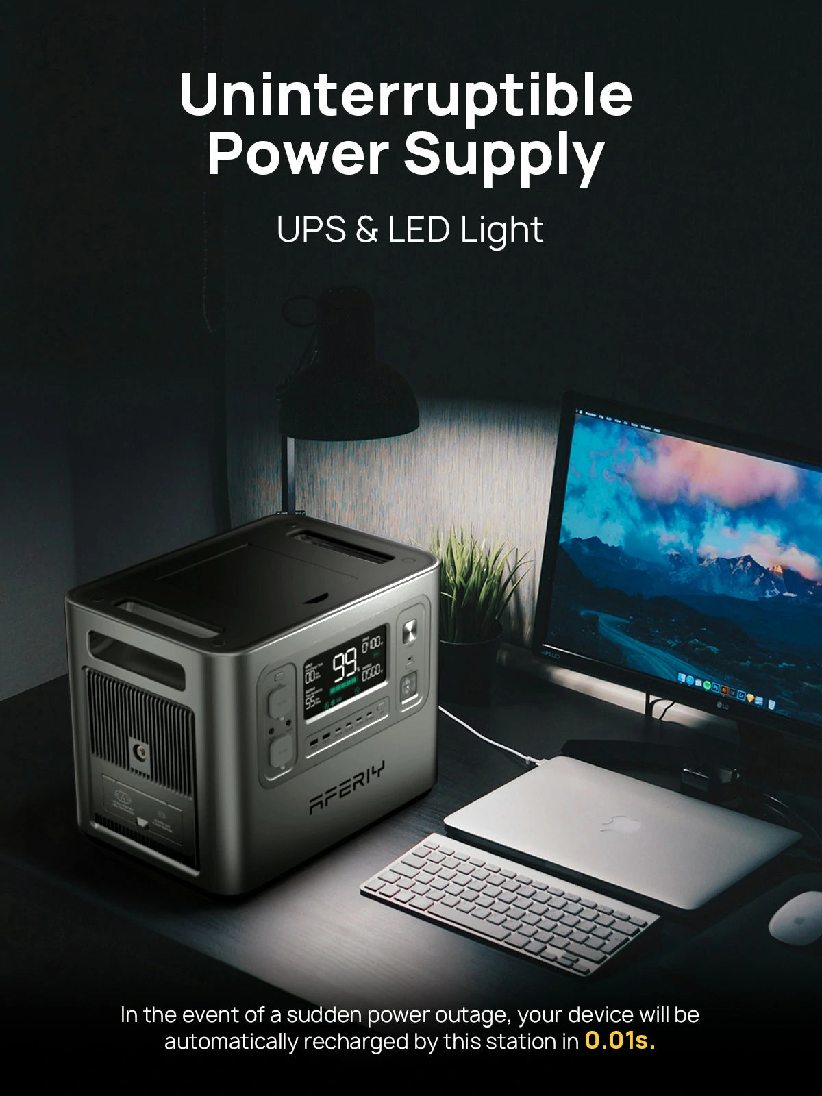 AFERIY P210 Portable Power Station 2400W 2048Wh Silver