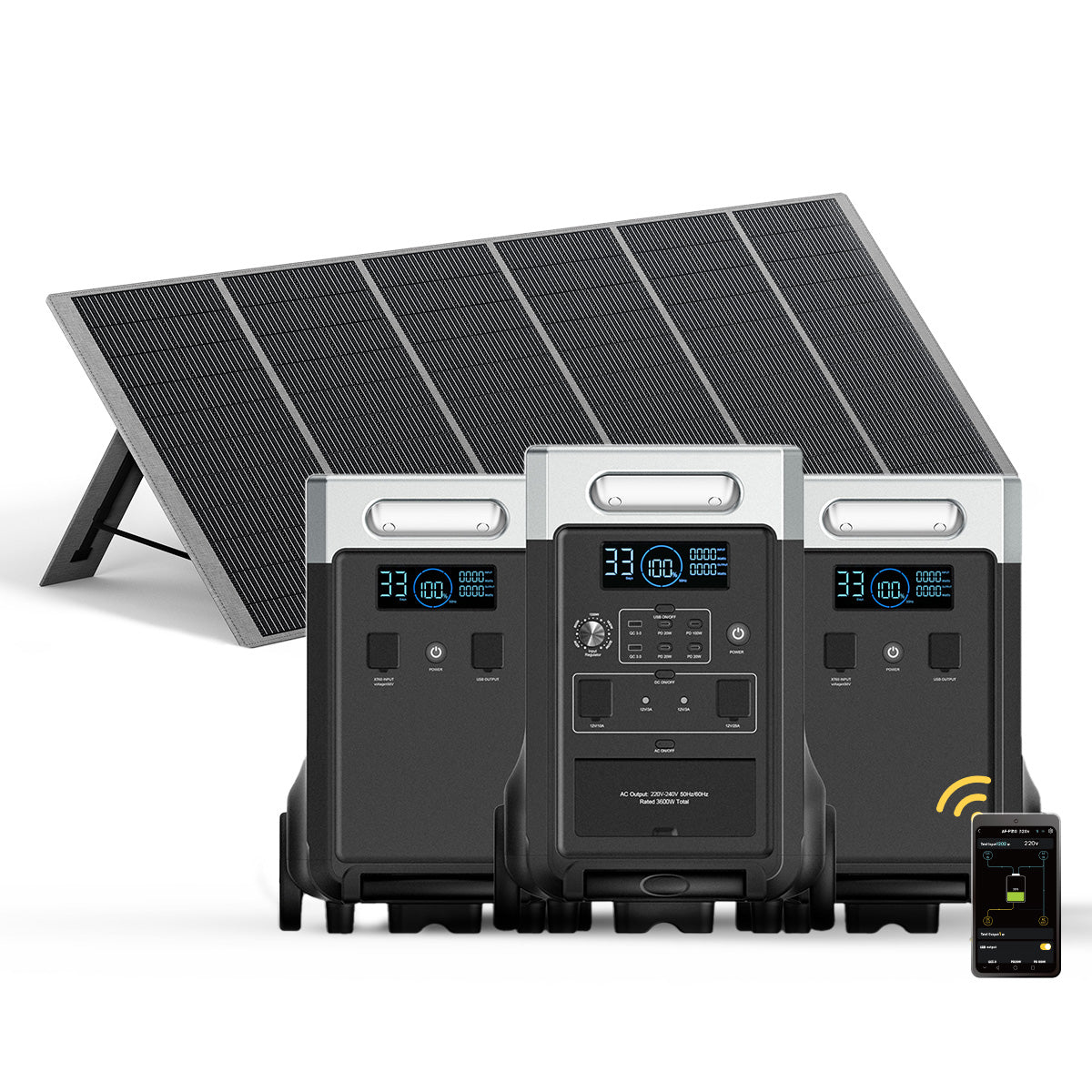 AFERIY P310 3600W Solar Generator Kit with 3840Wh Expansion Battery