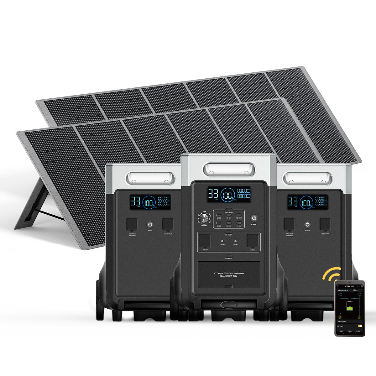 AFERIY P310 3600W Solar Generator Kit with 3840Wh Expansion Battery