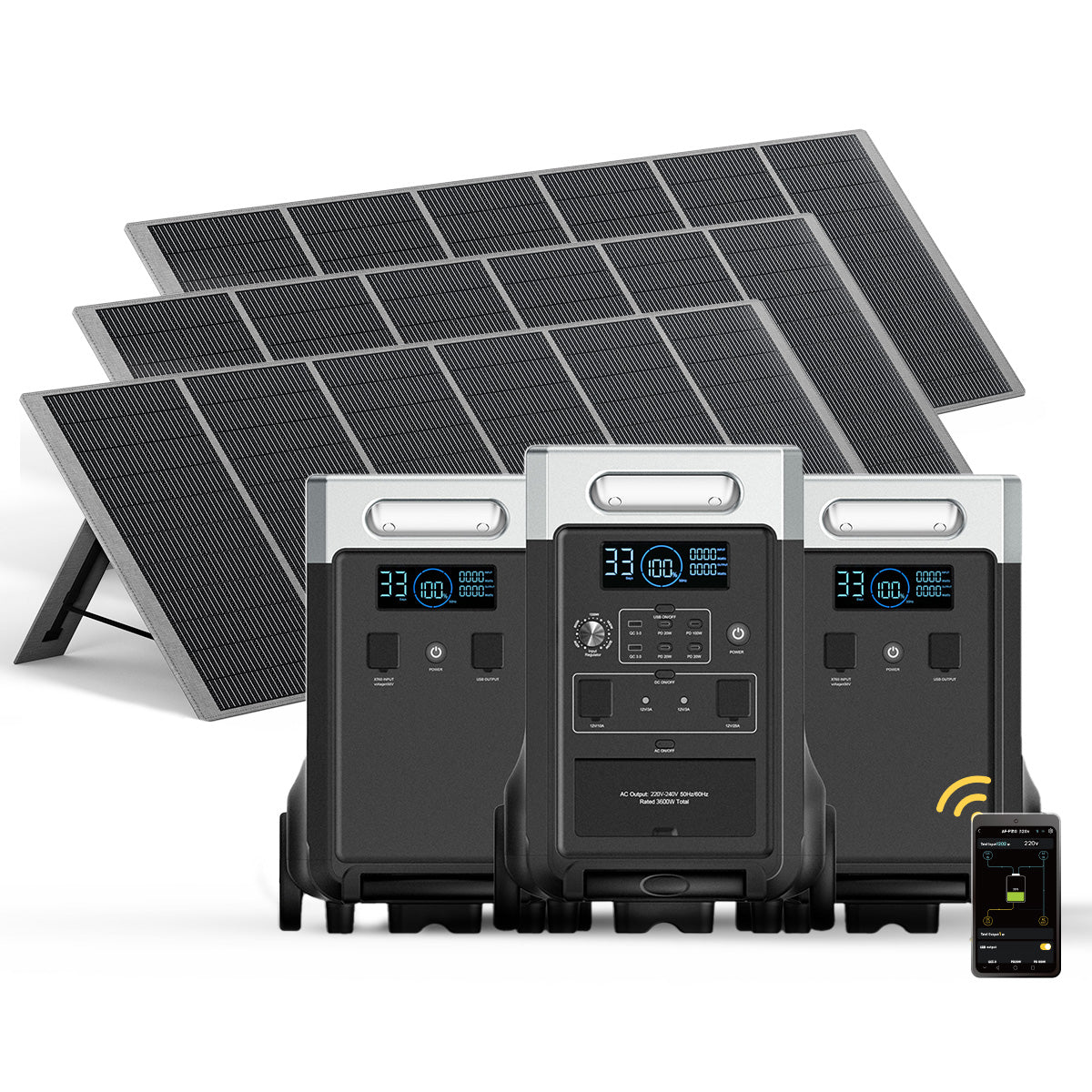 AFERIY P310 3600W Solar Generator Kit with 3840Wh Expansion Battery