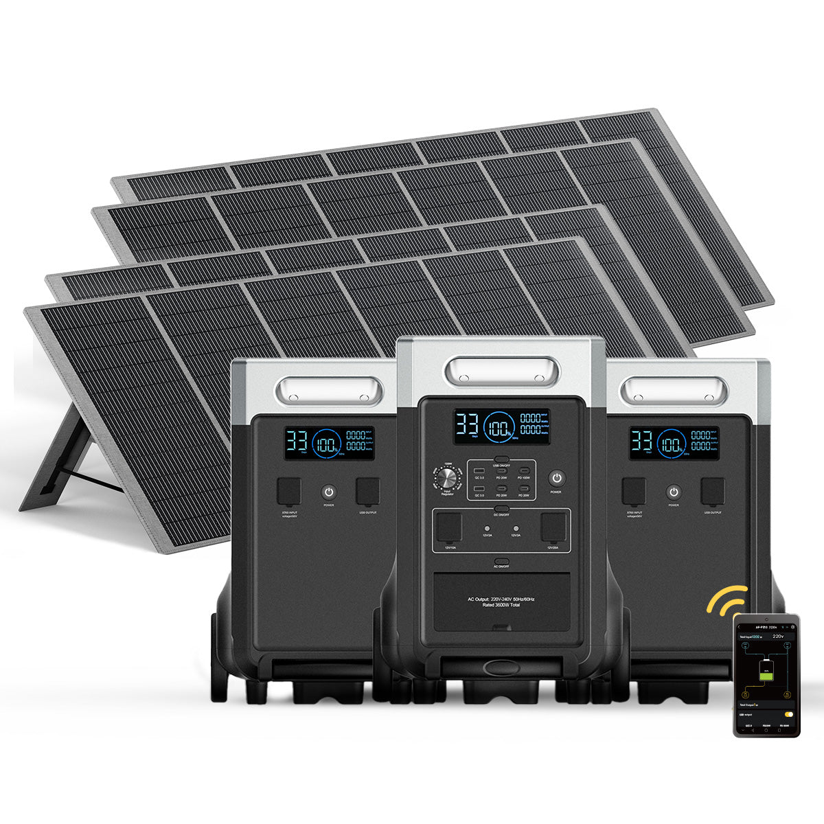 AFERIY P310 3600W Solar Generator Kit with 3840Wh Expansion Battery