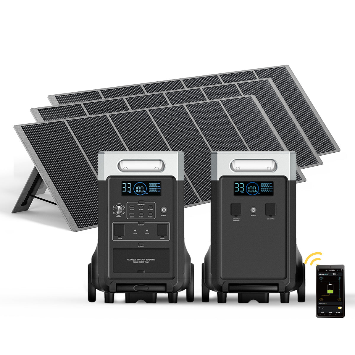 AFERIY P310 3600W Solar Generator Kit with 3840Wh Expansion Battery