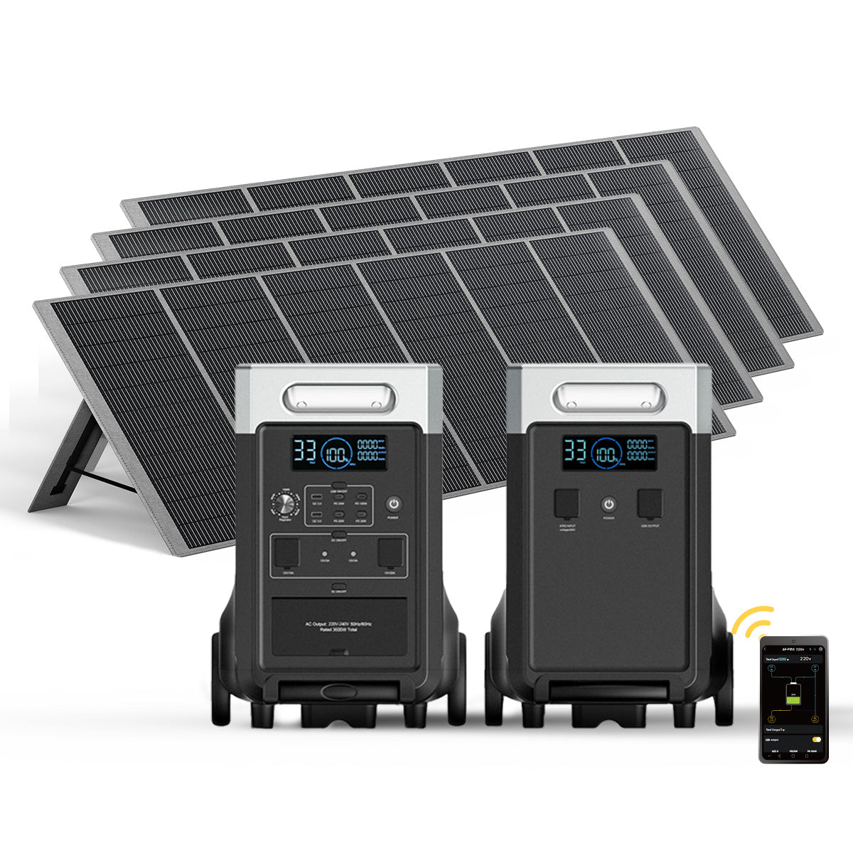 AFERIY P310 3600W Solar Generator Kit with 3840Wh Expansion Battery