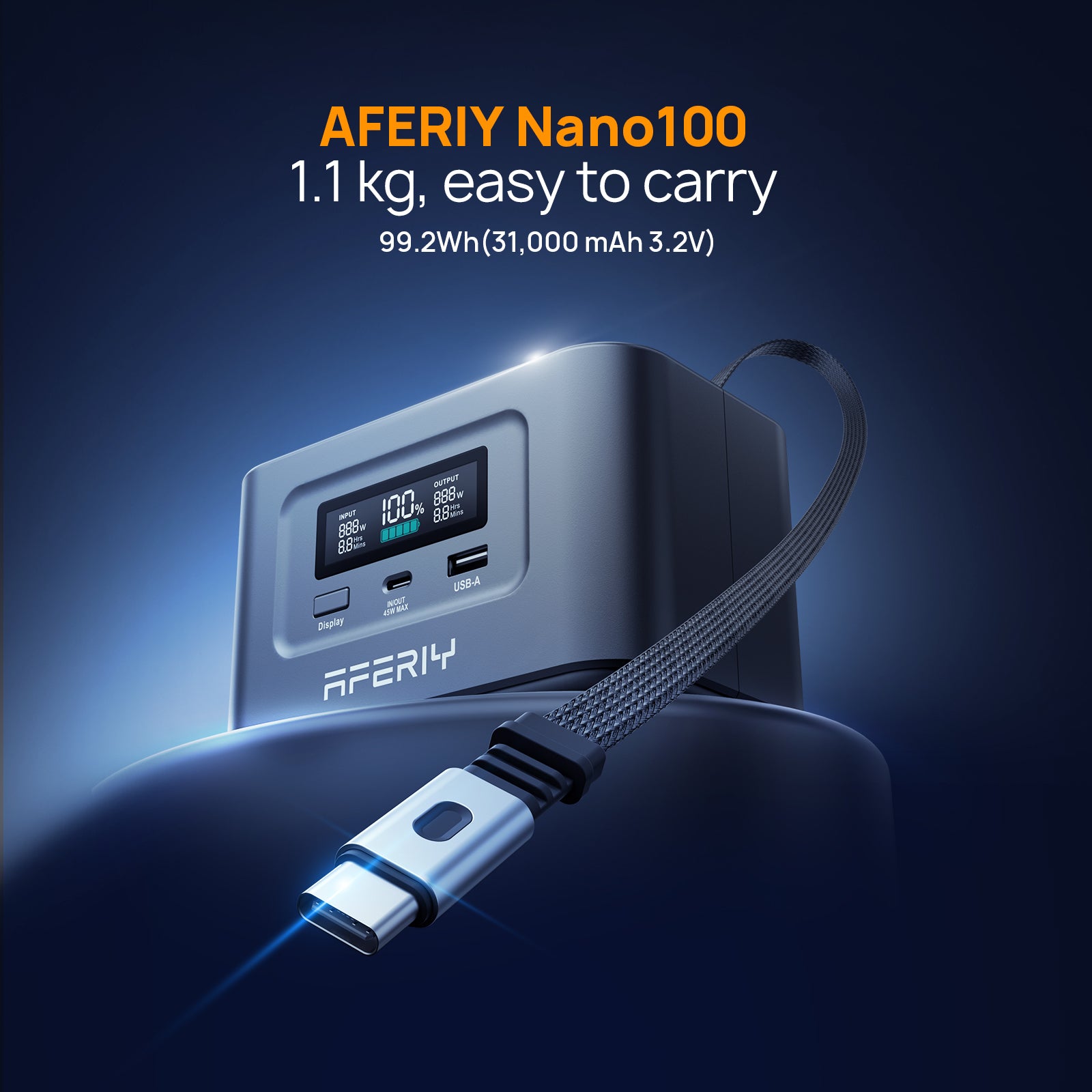AFERIY Nano100 Portable Power Station 145W Output 100W PD 99.2Wh