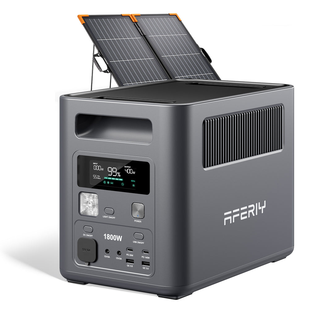 AFERIY P180 Power Station with 100W Bifacial Solar Panel