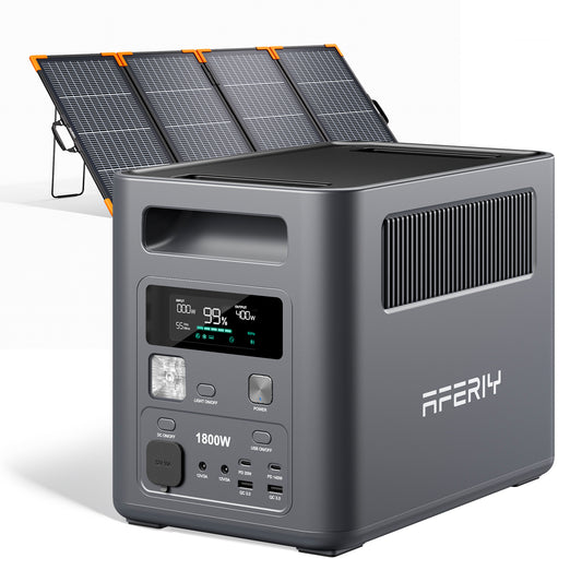 AFERIY P180 1800W POWER STATION WITH 200W Bifacial Panle