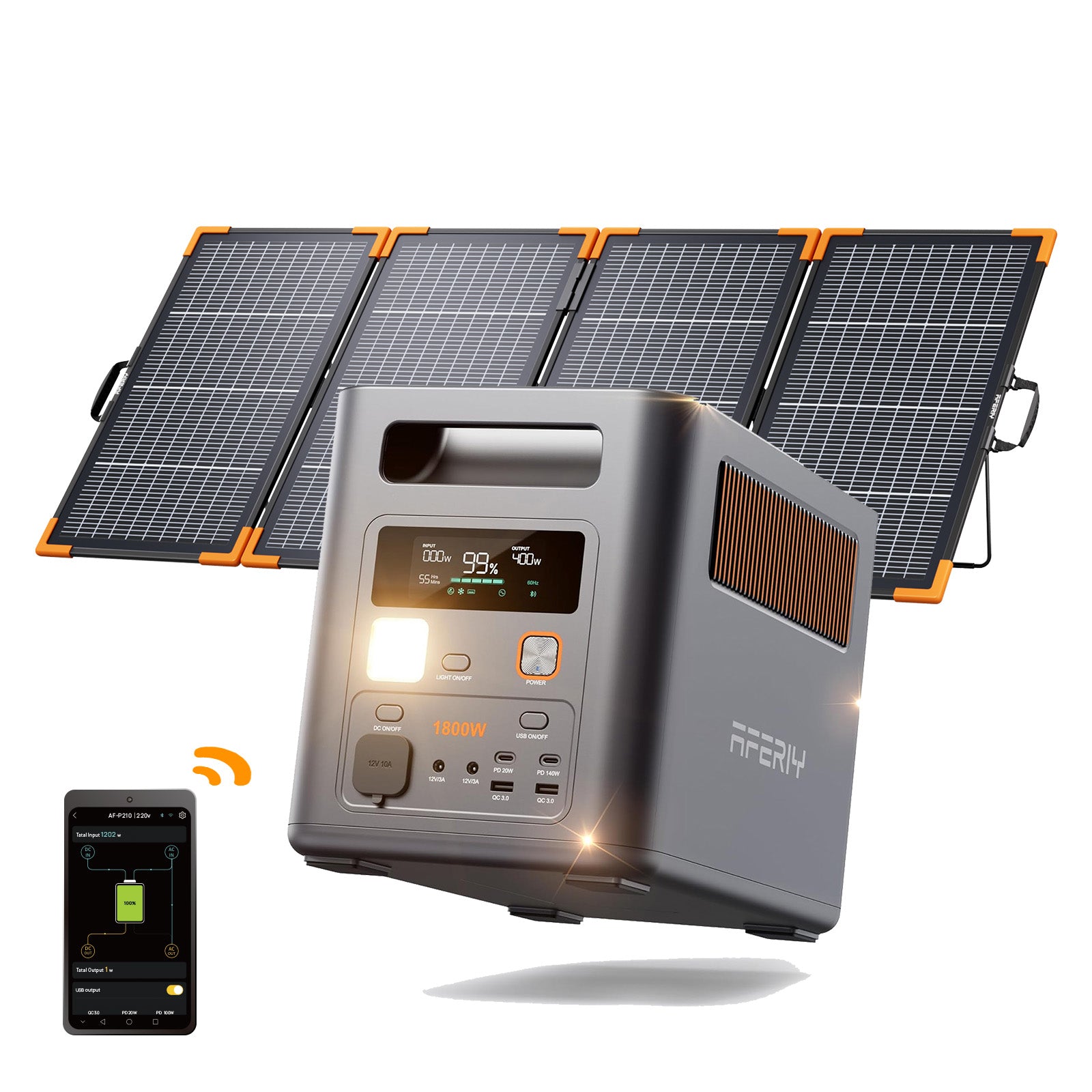 AFERIY Nomad1800 Pro (P180 Pro) Portable Power Station with Expandable Capacity 1800W 1024Wh