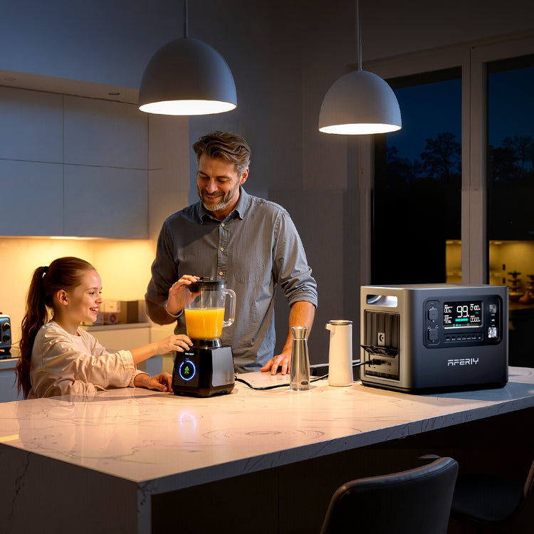 Using Aferiy P210 portable power station to power home appliances, size 1200x1200px